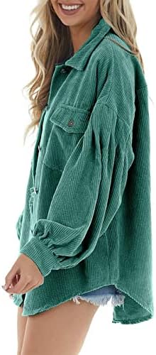 Escola Coats de inverno da escola Mulheres vintage de manga comprida lapela aberta jaquetas quentes com bolsos Comfort Corduroy