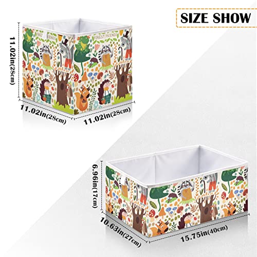 Florest Animals Bin Bin Bin Bin Bin Bins de armazenamento Cesta de brinquedos à prova d'água para caixas de organizador de cubos para