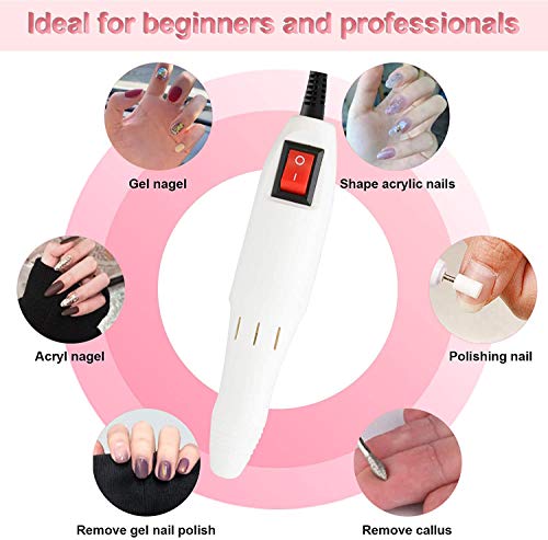 Diida Professional Electric Nail Arquivo Conjunto de pedicure kit de broca de manicure Removedor de esmalte de gel unhas