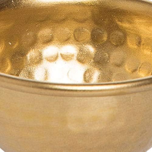 FORESIDE HOME E GARD GOLD HAMMERED METAL Decorative Jewelry Bowl, 8
