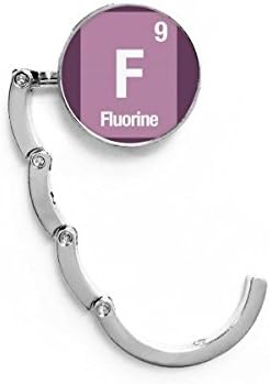 F Fluorine Chemical Element Science Gon gancho Extensão decorativa de Extensão dobrável cabide