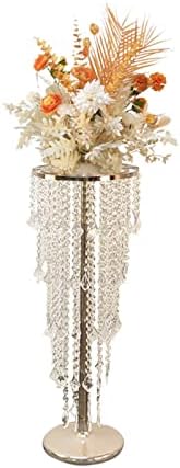 Cristais de acrílico Posto de flor, vasos de peça central de metal como acessórios de mesa, suporte para bolo de casamento
