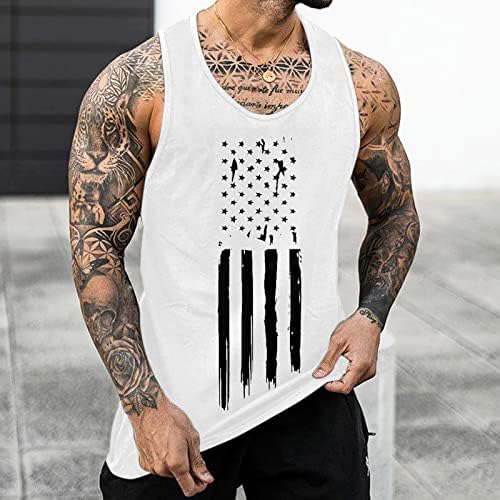 BEUU 4 de julho Tampo Tampo para homens, American Flag Patriótico Sports Sports Summer Stringer Stringer Gym Tanks