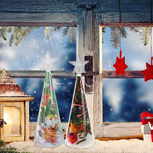 Soimiss 3 PCs LED Luminous Christmas Tree Mini 3D Adornamento de Natal Suprimento de luz de árvore