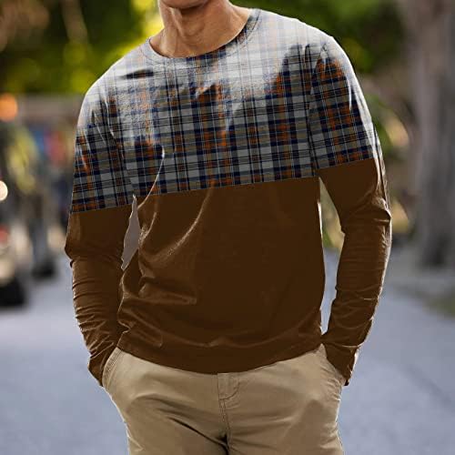 Oioloyjm camisetas masculinas túnicas para usar com leggings plus size moletom casual de manga longa de moda impressa blusa