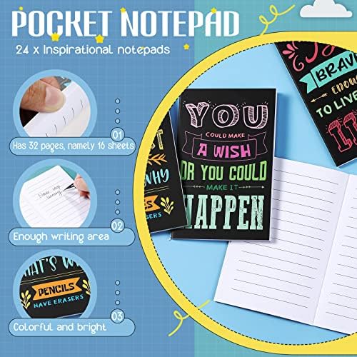 48pcs Inspirational Notepad Pen Set Inspirational Gifts Notebook Bulk Mini Motivational Journal Notebook Christian