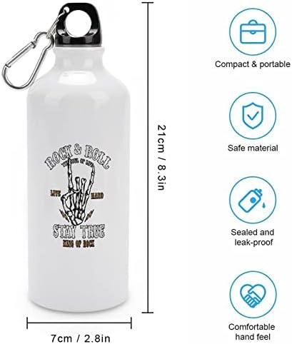 Rock & Roll Sport Bottle Aluminium portátil garrafas de água leves com boné de torção e carabineiro