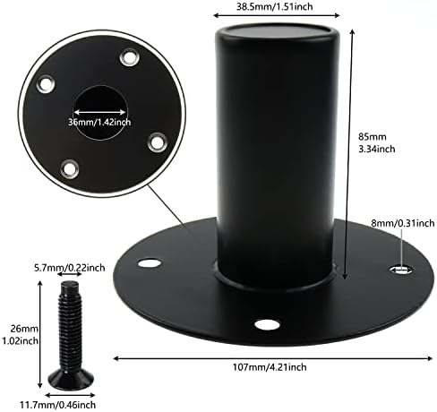 E-Out excelente alto-falante Stand Top Hat 4.21x3.34 polegh Black Metal Metal Stand Stand Top Bracket Speakers Reparação