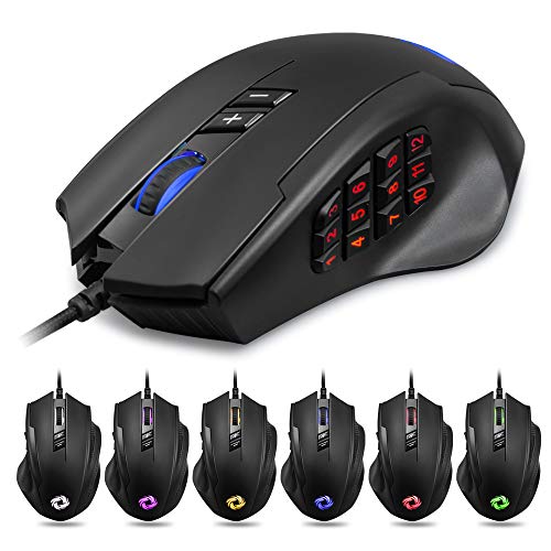 Mouse de jogos do CoolerPlus S600 com retroilumidade de cor RGB, 10000 dpi ajustável, penteado peronizado Grip confortável,