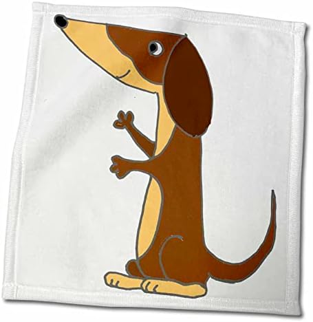 3drose fofo engraçado de dois tons Dachshund Puppy Dog Cartoon - Toalhas