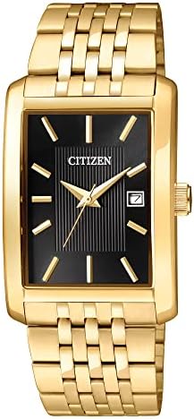 Citizen Quartz Mens Watch, aço inoxidável, clássico