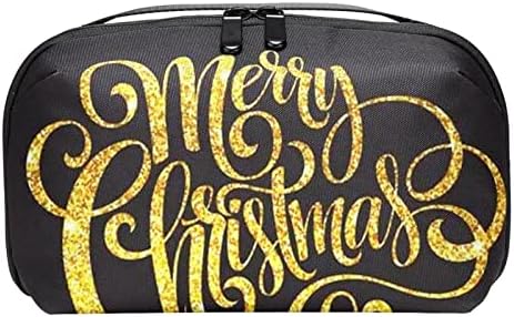 Feliz Natal Makeup Bag Zipper Pouch Travel Organizador cosmético para mulheres e meninas