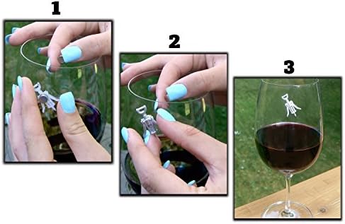 Fazinhos de vidro de vinho magnético, conjunto de 6 divertidos marcadores de bebidas temáticas de vinho magnético