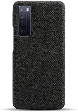 Caso Lusehng para Huawei Nova 7 5G, capa de smartphone de tela sólida para Huawei Nova 7 5G, Slim Duaable Lightweight - Black