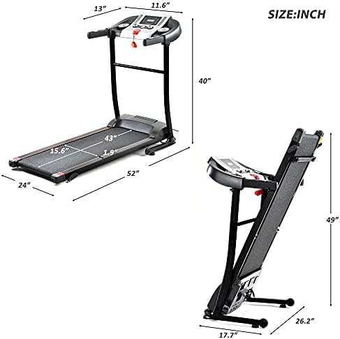 Esteira elétrica com 12 programas automáticos e 3 modos, fitness motorizado em execução em esteira Incline Workout LCD e