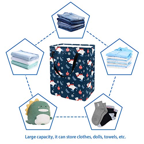 Grande cesta de lavanderia cesto de lavanderia cesto com alças bolsa dobrável para roupas, lixo dobrável para o quarto de dormitório