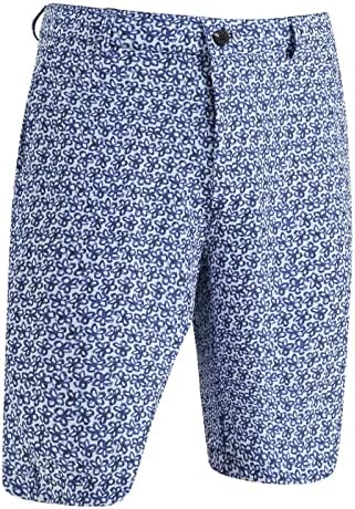 M Maelreg shorts de golfe masculinos imprimem rápido seco 10 '' cintura esticada da frente plana flexível flexível casual mass