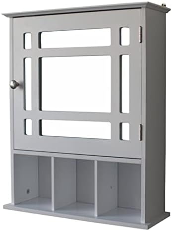 Armário de banheiro de Dingzz com porta única de três compartimentos e linhas de níquel com linhas brancas fáceis de instalar