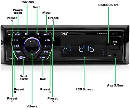 Pyle 200 watts Watt Marine Boat Spe uma prova meteorológica Dual 2 Way 6,5 polegadas Alto-falantes ao ar livre com