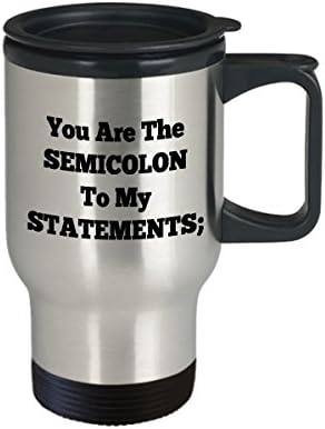 Programador engraçado de computadores viagens caneca grande xícara de chá perfeita ideal para homens mulheres Você é o semicolon para minhas declarações