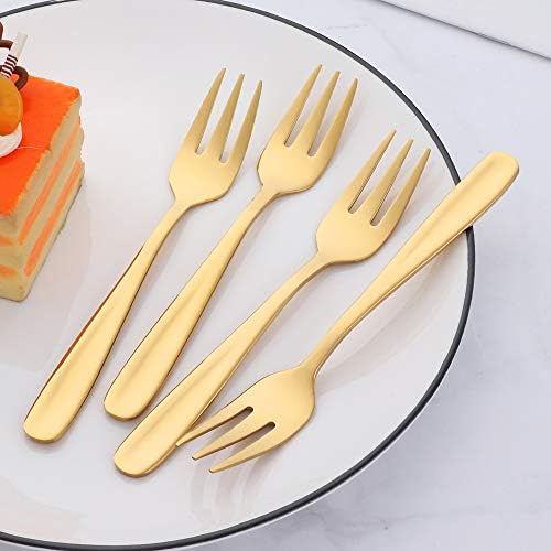 12 peças aperitivos desertos Forks, Baikai 18/10 Aço inoxidável com degustação acabada Mini Salad Fruit Fork Set, 5,5 polegadas
