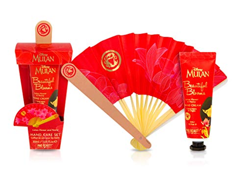 Mad Beauty Disney Mulan Hand Care, Lotus Flower and Peony Hand Cream com manteiga de karité e fabuloso arquivo de unhas de