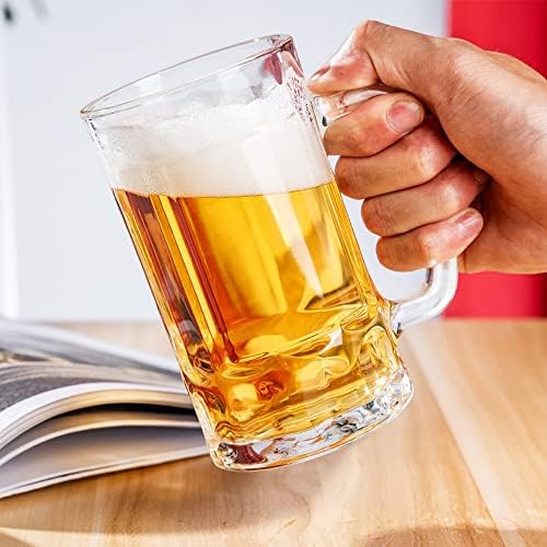Copo de cerveja de cerveja de cristal de chumbo de chumbo halawaka com alça de copo de cerveja de cerveja de alça