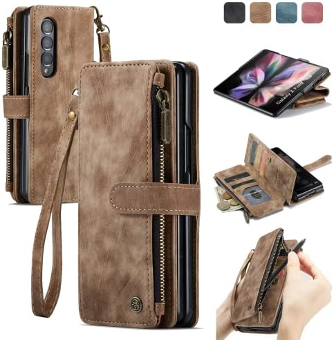 Elepik Galaxy Z Fold 4 Case, Z Fold 4 Caixa da carteira com suporte de caneta S, porta -cartas, kickstand, pulseira para