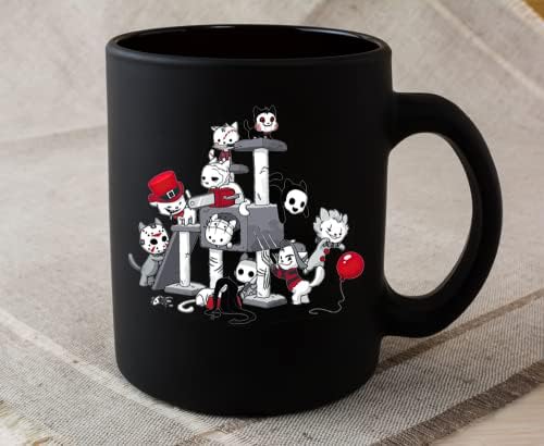 Filmes de terror de gatos personagens canem gatos engraçados de Halloween, presente engraçado 11 oz yr3f5y