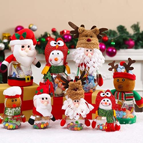 NUOBOTYTY Christmas Candy Jar desenho animado Santa Snowman Treat Jars