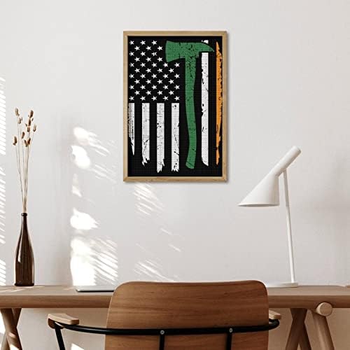 Irlanda Bombeiro Fireman American Flag Decorativa Diamante Kits Kits Funny 5D DIY DIA Full Diamond Pintões Decoração de casa 8