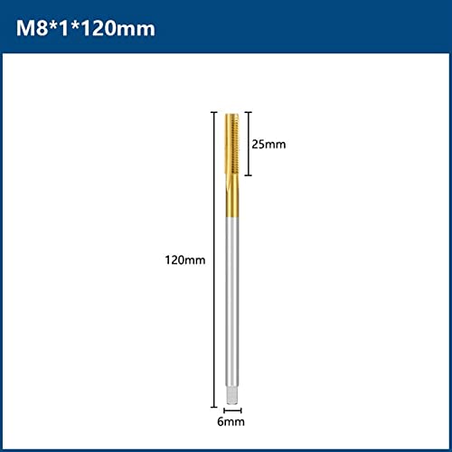 Torneira de parafuso Frill m2-m12 Torne a flauta reta 90-150 Comprimento da máquina métrica do plugue da máquina para parafuso de metal Ferramentas de rosca 1pcs