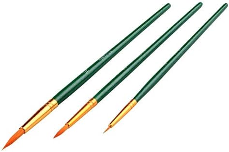 Qjpaxl 3pcs pincéis pincéis de gancho de gancho caneta de madeira de nylon pincéis de cabelo para aquarel