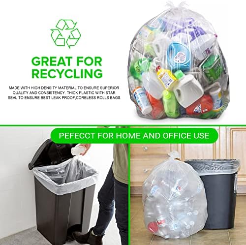 150 sacos de reciclagem de embalagem sem tempos e limpos de sacos de lixo de 6 a 7 galões podem, para banheiro e escritório,
