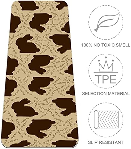 Ndkmehfoj Brown Easter Rabbit-01 Ginástica dobrável de ginástica Mat Yoga Mat Pad Não deslizamento Perca peso Esporte impermeável