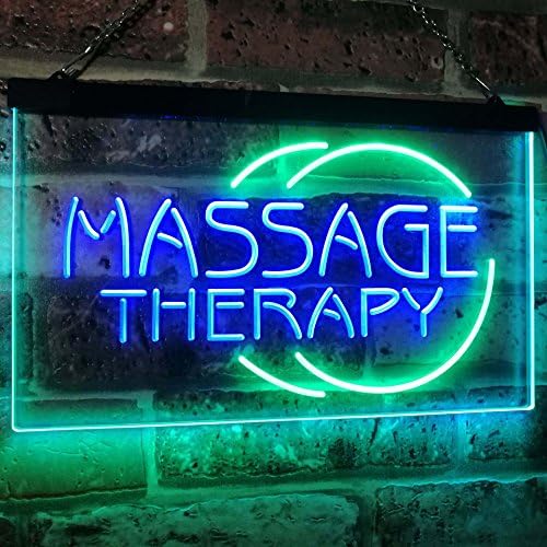 AvPro ​​Massage Therapy Business Display Dual Color LED NEON SIGN Green & Blue 16 X 12 ST6S43-I0315-GB