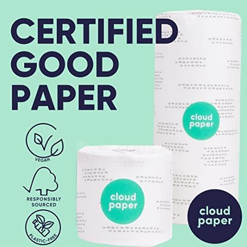 Toalhas de papel de bambu de papel nuvem-12 rolos de toalhas de papel Ultra Absorvent and Durable Eco-Friendly para limpeza sustentável-embalagens sem plástico certificadas por FSC e toalha de papel sem cloro