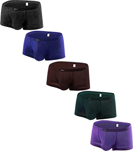 Ikingsky masculino boxer boxer cueca shorts de bolsa respirável Sexy Low Rise sob calcinha para homens