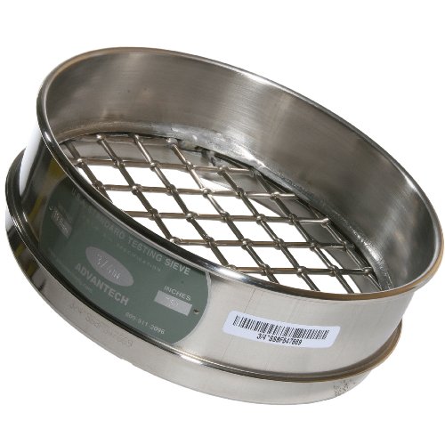 Sieves de aço inoxidável da Advantech, diâmetro de 12 , malha de 0,75, altura intermediária