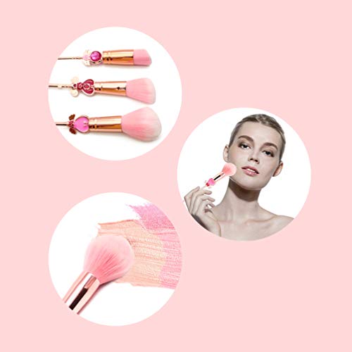 Brush de maquiagem 8pcs Conjunto ， Magical Girl Rose Cardcaptor Sakura Brushes Cosméticos