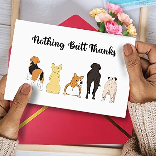 Cartão de agradecimento fofo do cachorro, presente de agradecimento por amigo, nada de bunda obrigado cartão para membros da família