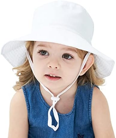 Baby Sun Hat para Chapéus de sol infantil para crianças com mais de 50 anos de chapéu de praia de verão ajustável com chapéus de balde largo