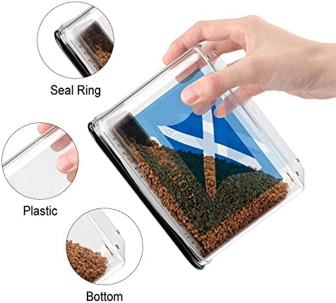Bandeira da Escócia Caixa de armazenamento plástico Recipientes de armazenamento de alimentos com tampas de arroz balde selado para organização de cozinha