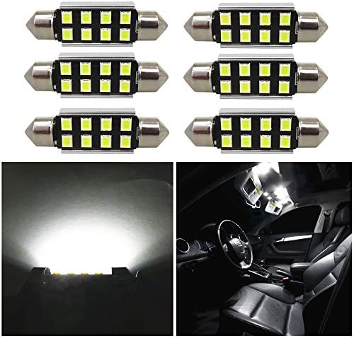 WLJH super brilhante 6000k branco 39mm Festoon LED LUZ DE 8-SMD 2835 CHIPSETS CANBUS ERRO FREE 6418 DE3425 DE3423