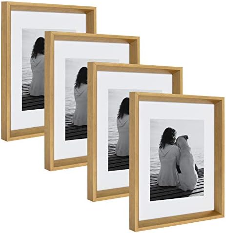 Kate e Laurel Calter Modern Wall Picture Set, ouro 14x18 emaranhado a 11x14, pacote de 2