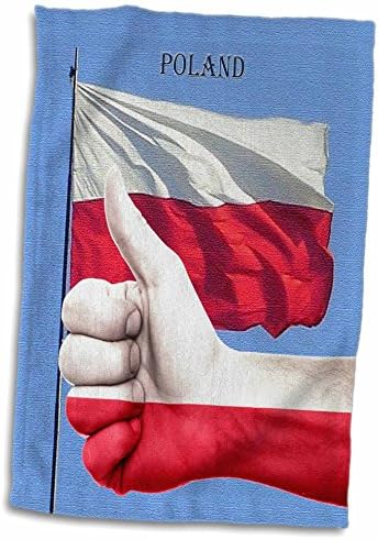 Bandeira 3drose de foto da tela da Polônia e polegares para cima - toalhas - toalhas
