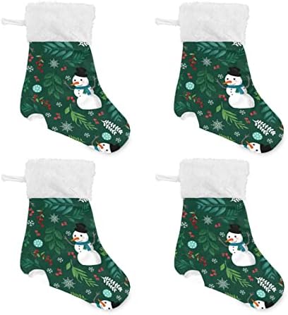 Jstel Xmas Snowman Christmas Meking Decoração de ornamentos pendurados, 4 Pacote de meias suspensas de Natal, 41