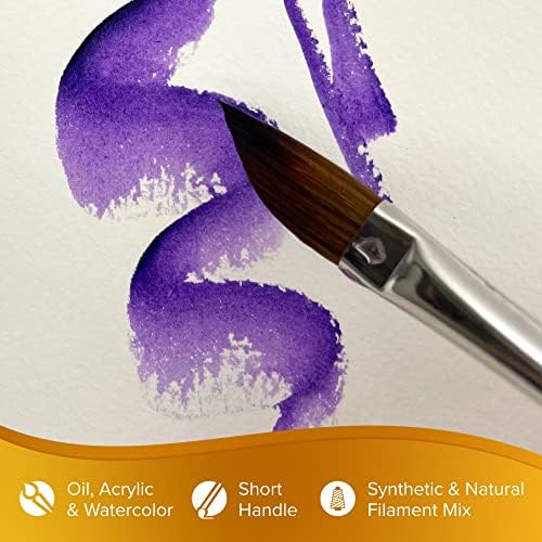 Silver Brush Limited 2012s Golden Natural Ribbon Striper Brush para aquarela, óleo e acrílico, tamanho de 1/4 de