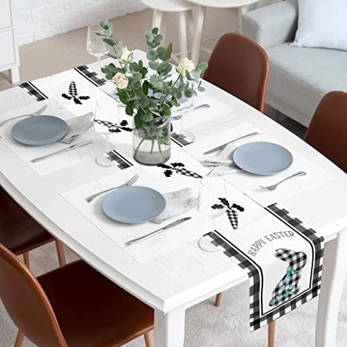 Páscoa de mesa de Páscoa - preto búfalo de búfalo coelho cenoura decorações de mesa de páscoa para decoração de festa de férias em casa