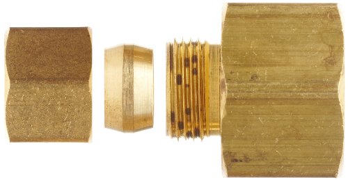 Anderson Metals Brass Tube Tube, acoplamento, compressão de 3/8 x 1/2 tubo feminino
